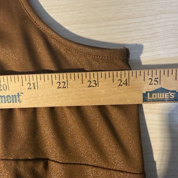 Maggie Barnes For Catherines Shimmery Gold Layering Tank Blouse 2X Holiday Party - Picture 4 of 6